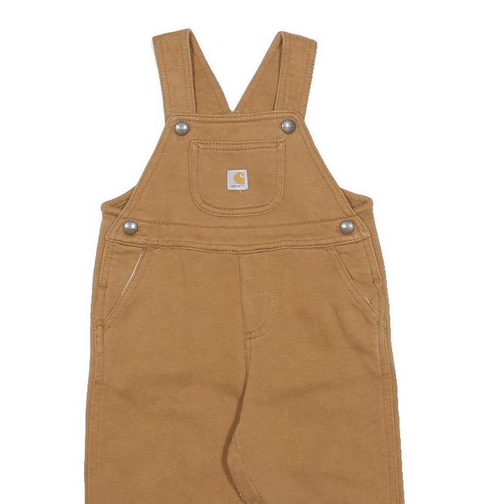 CARHARTT Boys Brown Cotton Blend Dungarees Regular Fit 2Y W22 L11 Kids Overalls