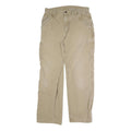 CARHARTT Mens Regular Beige Cotton Blend Trousers W34 L30 Button Closure
