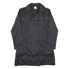 Womens Black Button Polyester Blend Jacket M Plain Classic Button Closure