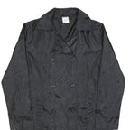 Womens Black Button Polyester Blend Jacket M Plain Classic Button Closure