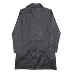 Womens Black Button Polyester Blend Jacket M Plain Classic Button Closure