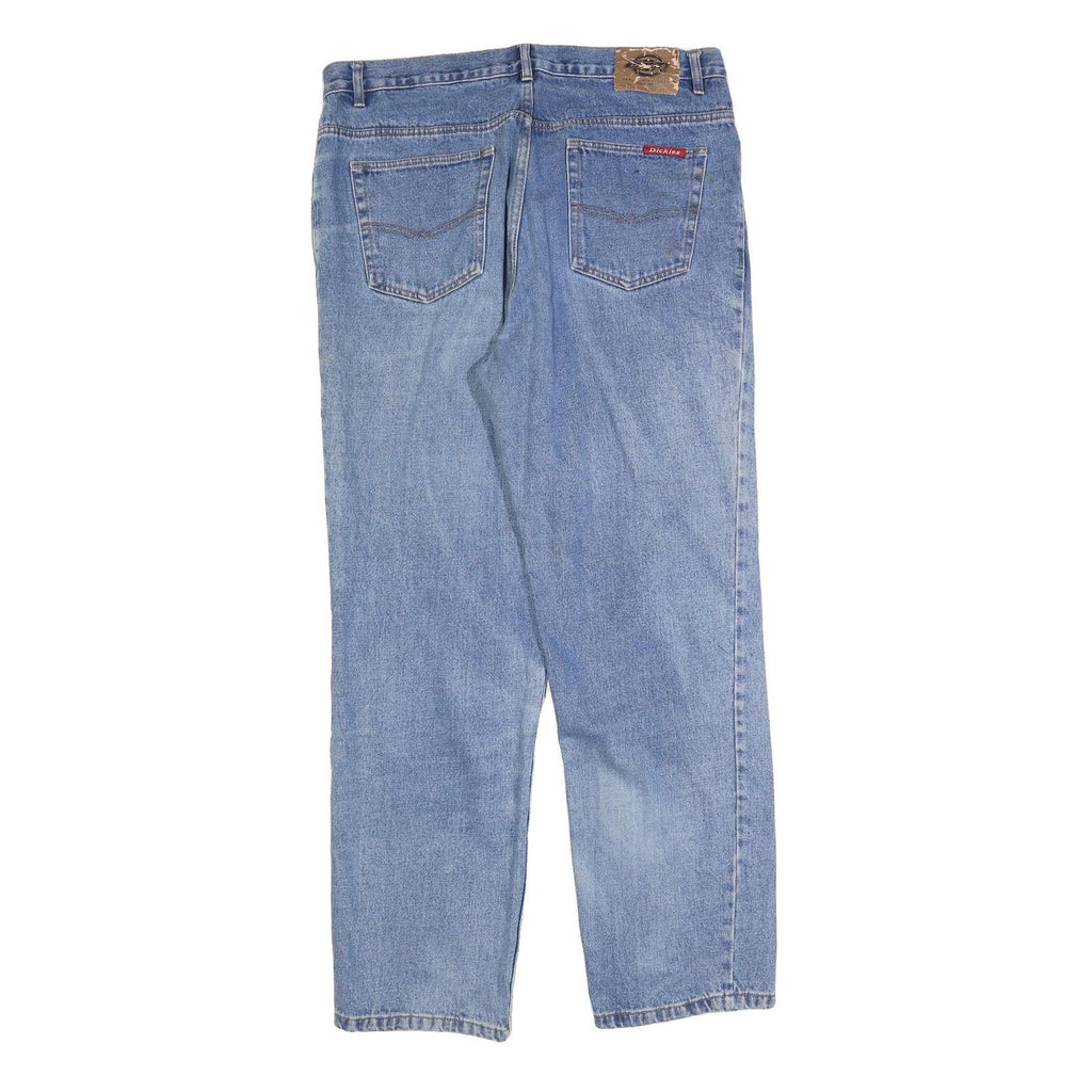 DICKIES Mens Jeans Blue Regular Straight Denim Light W38 L32 Classic Fit