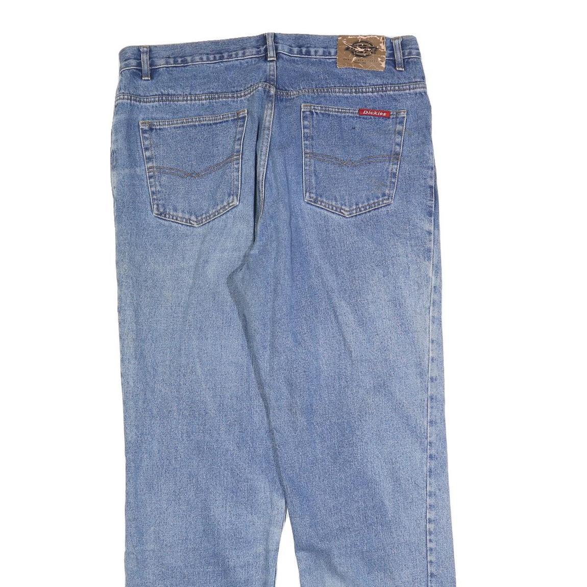 DICKIES Mens Jeans Blue Regular Straight Denim Light W38 L32 Classic Fit
