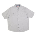 WRANGLER Mens Grey Casual Cotton Blend Shirt XL Button Short Sleeve Two Pockets