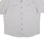WRANGLER Mens Grey Casual Cotton Blend Shirt XL Button Short Sleeve Two Pockets