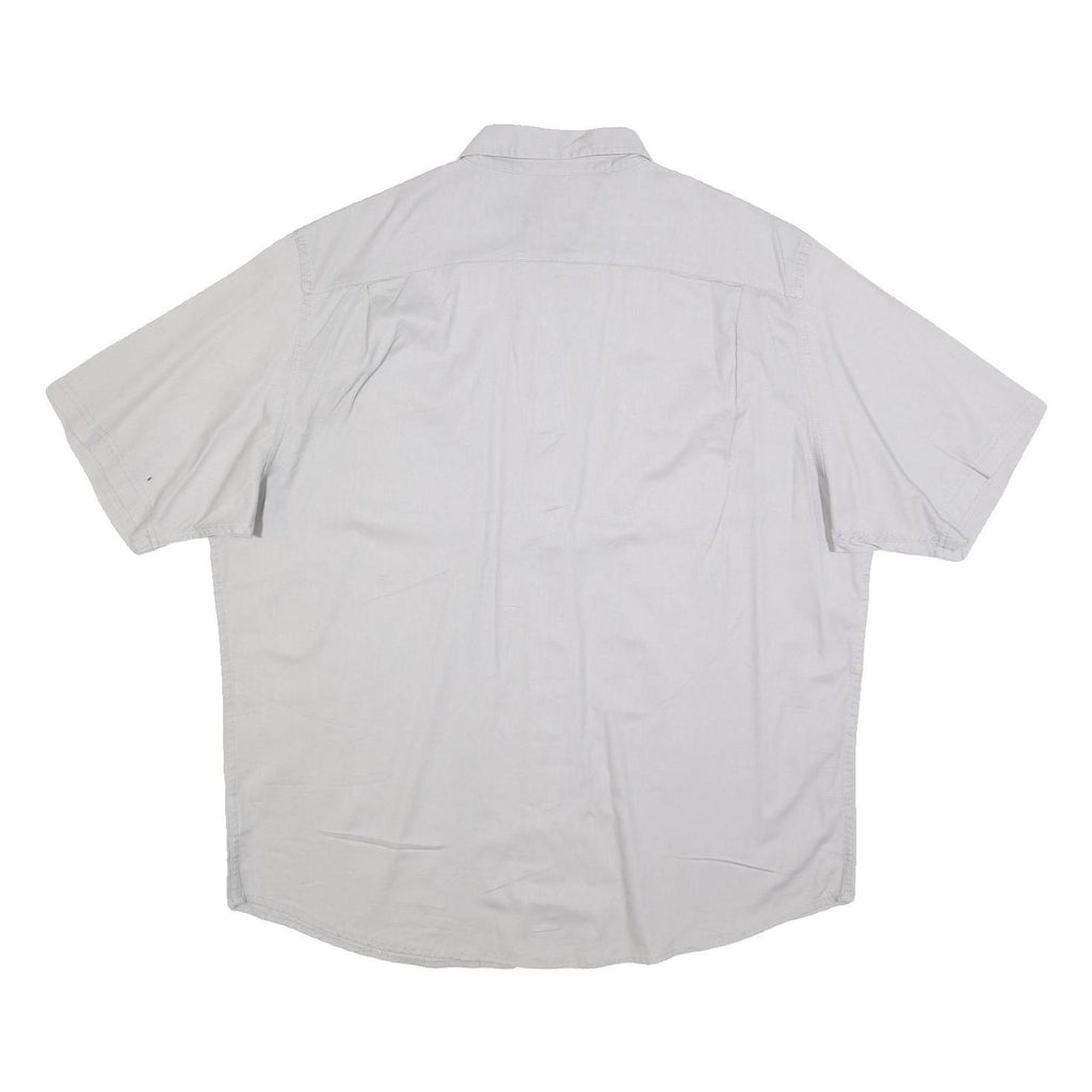 WRANGLER Mens Grey Casual Cotton Blend Shirt XL Button Short Sleeve Two Pockets