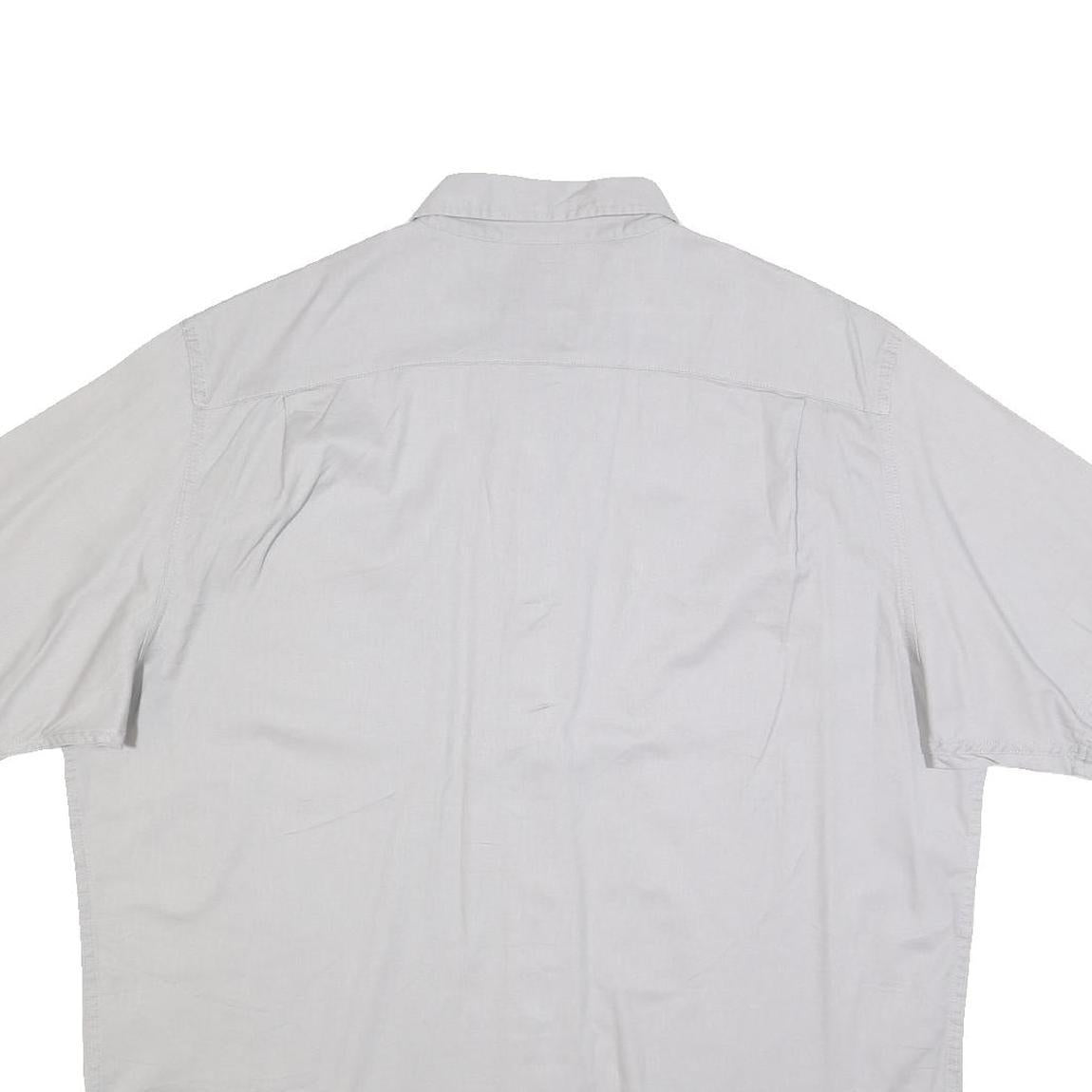 WRANGLER Mens Grey Casual Cotton Blend Shirt XL Button Short Sleeve Two Pockets