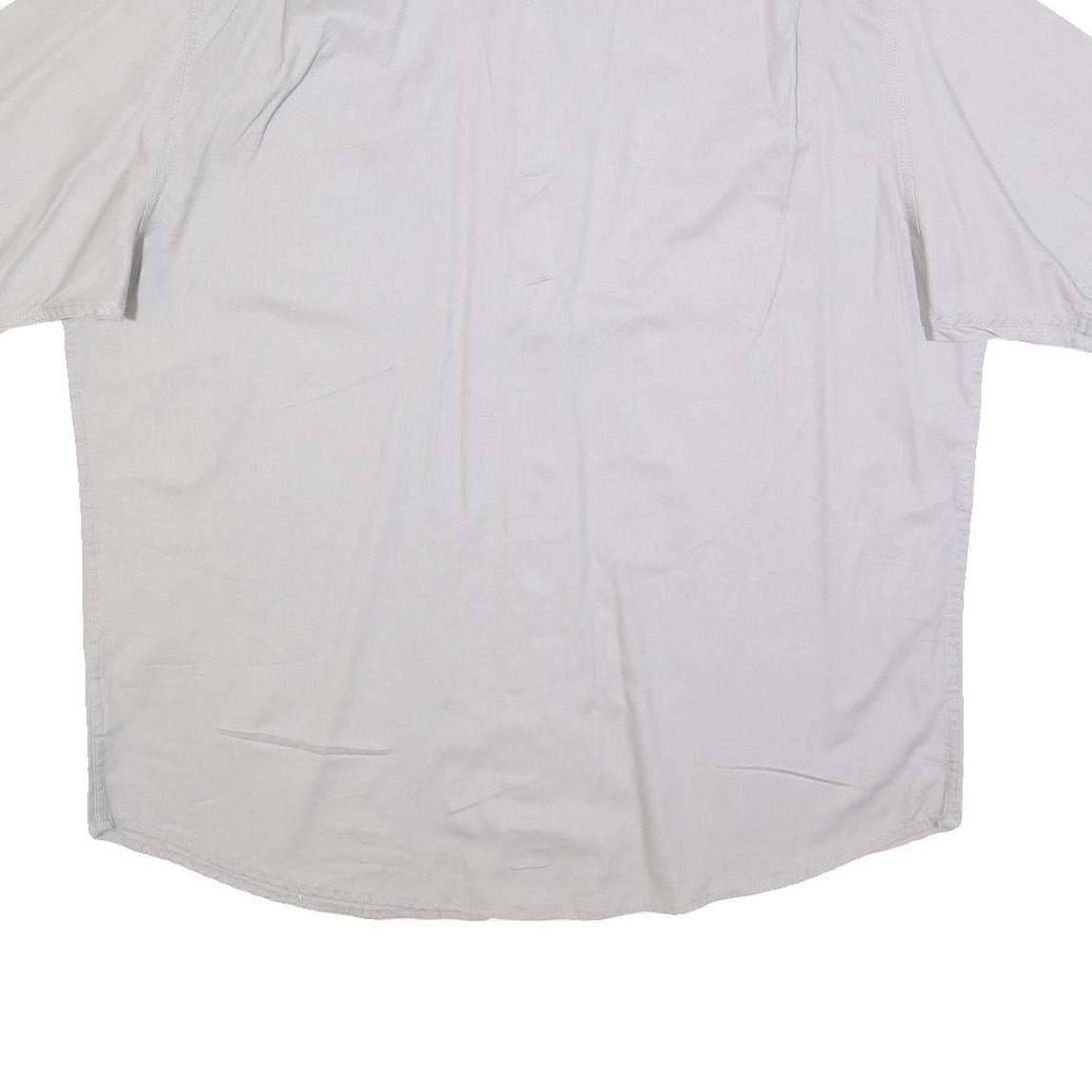 WRANGLER Mens Grey Casual Cotton Blend Shirt XL Button Short Sleeve Two Pockets