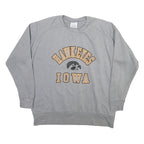 CHAMPION Mens Grey Iowa Hawkeyes Crew Neck L Sweatshirt Cotton Blend Casual
