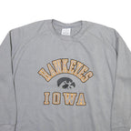 CHAMPION Mens Grey Iowa Hawkeyes Crew Neck L Sweatshirt Cotton Blend Casual