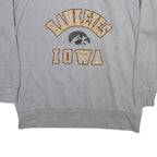 CHAMPION Mens Grey Iowa Hawkeyes Crew Neck L Sweatshirt Cotton Blend Casual