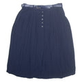CANDA Belted Womens A-Line Skirt Blue Midi Viscose L