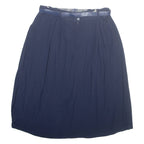 CANDA Belted Womens A-Line Skirt Blue Midi Viscose L