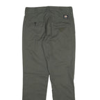 DICKIES Mens Slim Olive Green Cotton Blend Slim Trousers W30 L31 Workwear Casual