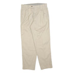 HERREN GLOBUS Mens Beige Cotton Blend Regular Fit Trousers W34 L32 Casual