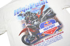GILDAN Mens White Red Bull High Point National Graphic T-Shirt L Short Sleeve