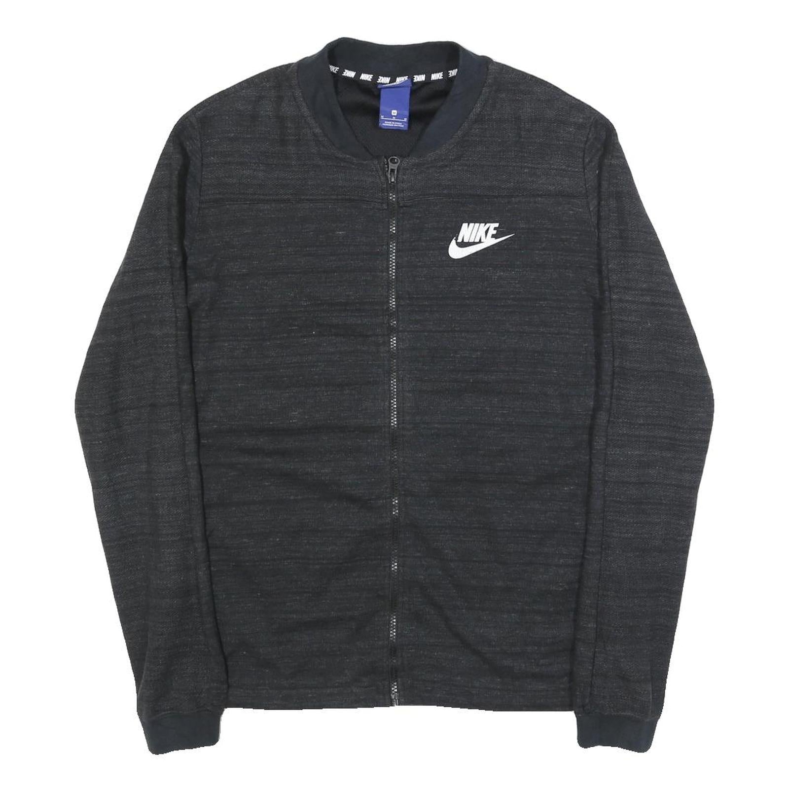 NIKE Mens Black Cotton Blend Jacket M Zip Plain Sports Casual Lightweight