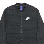 NIKE Mens Black Cotton Blend Jacket M Zip Plain Sports Casual Lightweight