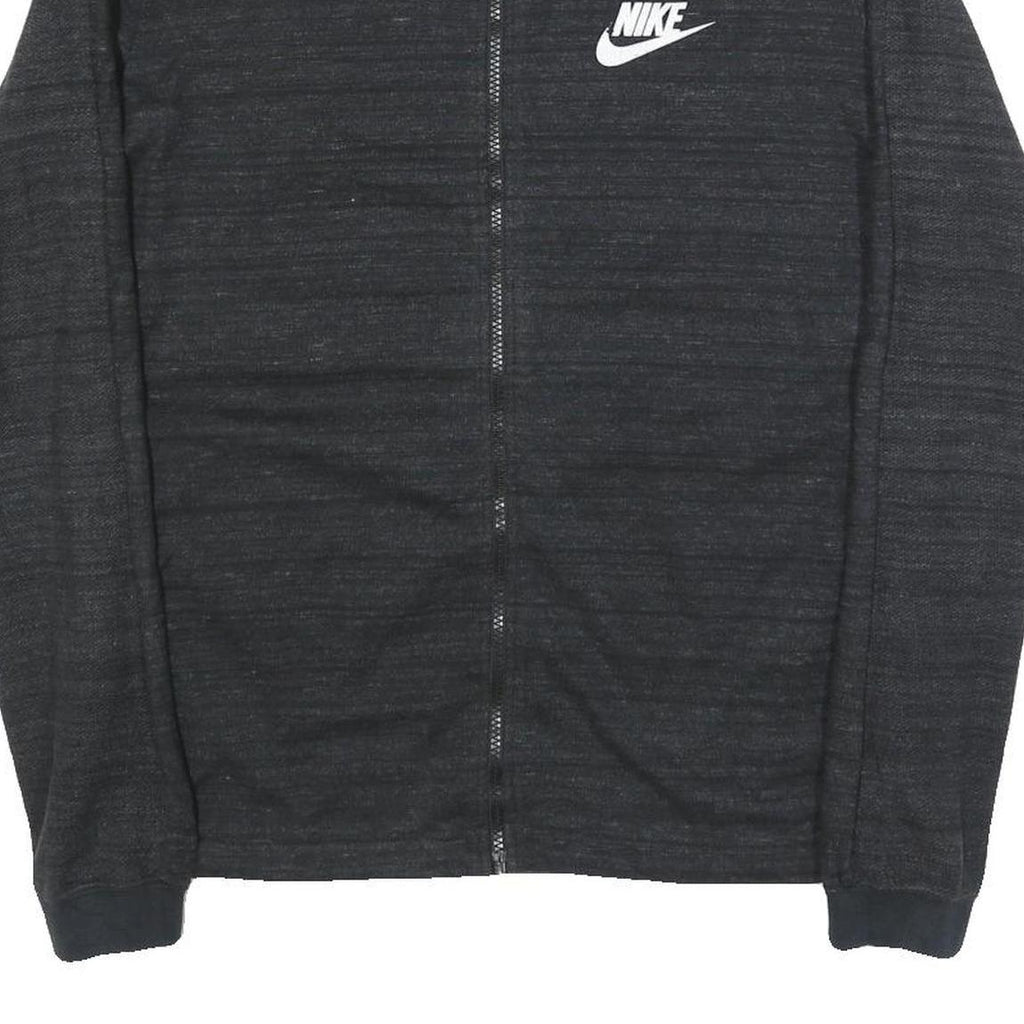 NIKE Mens Black Cotton Blend Jacket M Zip Plain Sports Casual Lightweight