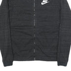 NIKE Mens Black Cotton Blend Jacket M Zip Plain Sports Casual Lightweight