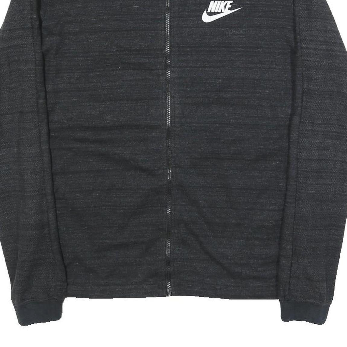 NIKE Mens Black Cotton Blend Jacket M Zip Plain Sports Casual Lightweight