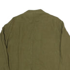 ZARA BASIC Womens Green Button Cotton Blend Jacket M Casual Lightweight