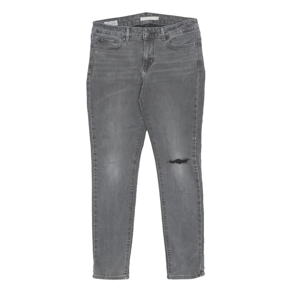 LEVI'S 711 Big E Womens Jeans Grey Slim Skinny Denim W28 L28 Distressed