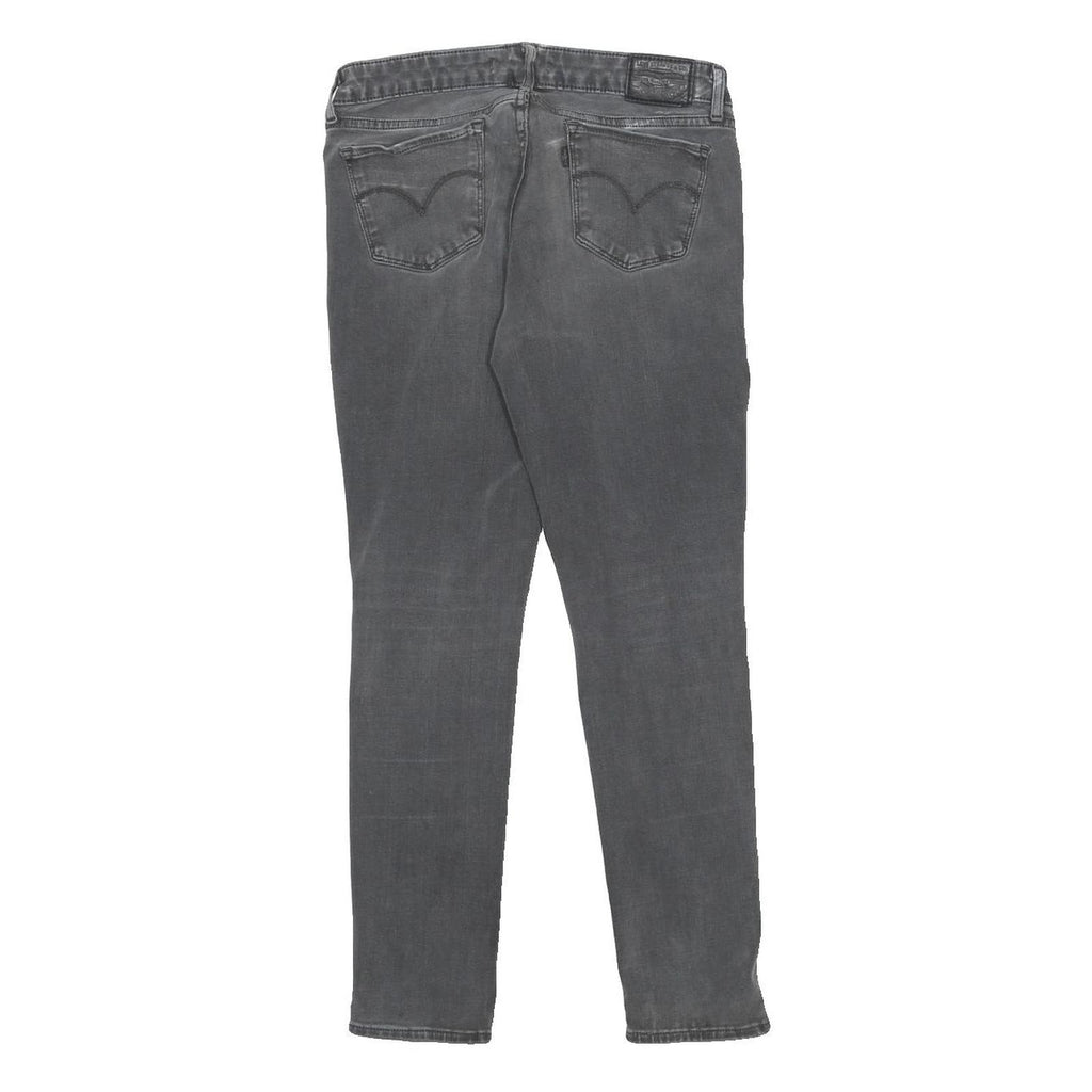 LEVI'S 711 Big E Womens Jeans Grey Slim Skinny Denim W28 L28 Distressed