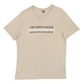 THE NORTH FACE Mens Beige Cotton Blend T-Shirt L Short Sleeve Crew Neck Logo