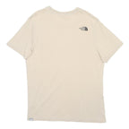 THE NORTH FACE Mens Beige Cotton Blend T-Shirt L Short Sleeve Crew Neck Logo