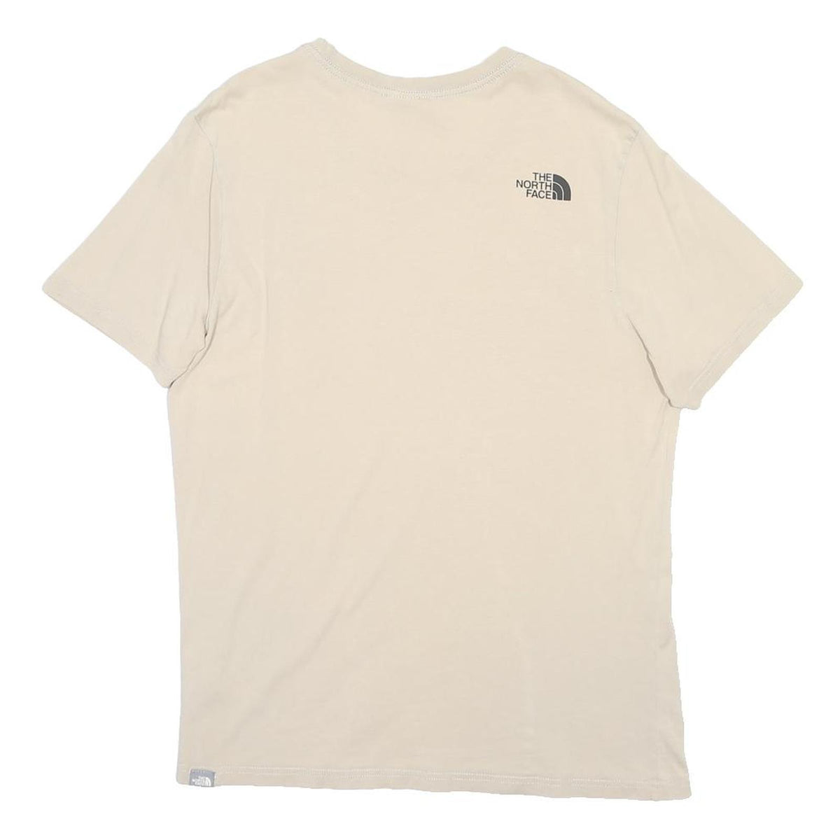 THE NORTH FACE Mens Beige Cotton Blend T-Shirt L Short Sleeve Crew Neck Logo