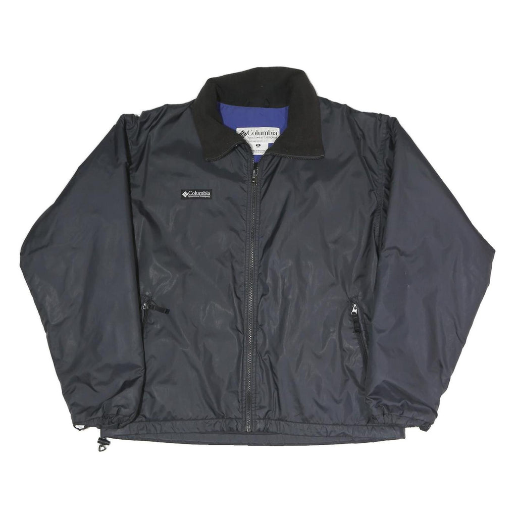 COLUMBIA Mens Black Polyester Blend Zip Jacket M Outdoor Weatherproof Casual