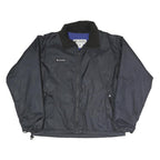 COLUMBIA Mens Black Polyester Blend Zip Jacket M Outdoor Weatherproof Casual