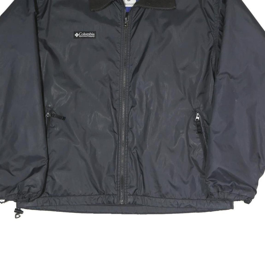 COLUMBIA Mens Black Polyester Blend Zip Jacket M Outdoor Weatherproof Casual