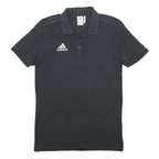 ADIDAS Mens Black Short Sleeve Plain M Polo Shirt Cotton Blend Sportswear