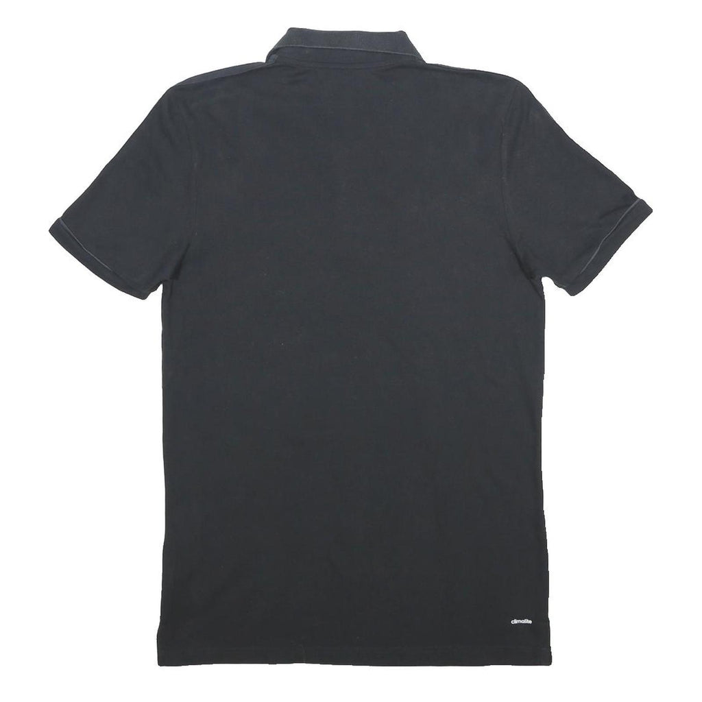 ADIDAS Mens Black Short Sleeve Plain M Polo Shirt Cotton Blend Sportswear