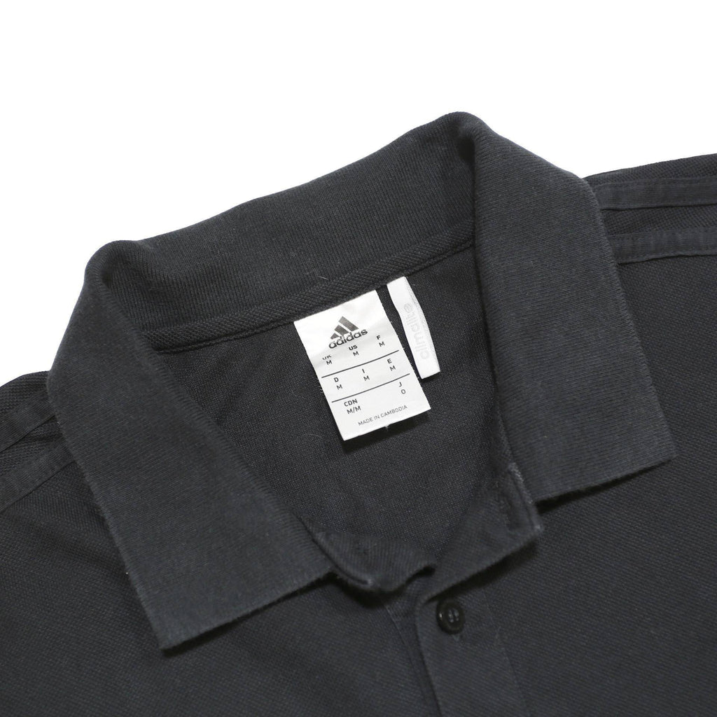 ADIDAS Mens Black Short Sleeve Plain M Polo Shirt Cotton Blend Sportswear