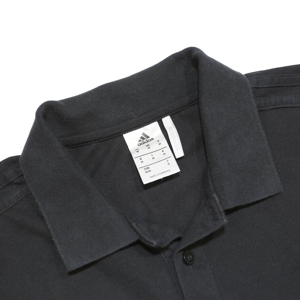 ADIDAS Mens Black Short Sleeve Plain M Polo Shirt Cotton Blend Sportswear