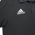 ADIDAS Mens Black Short Sleeve Plain M Polo Shirt Cotton Blend Sportswear