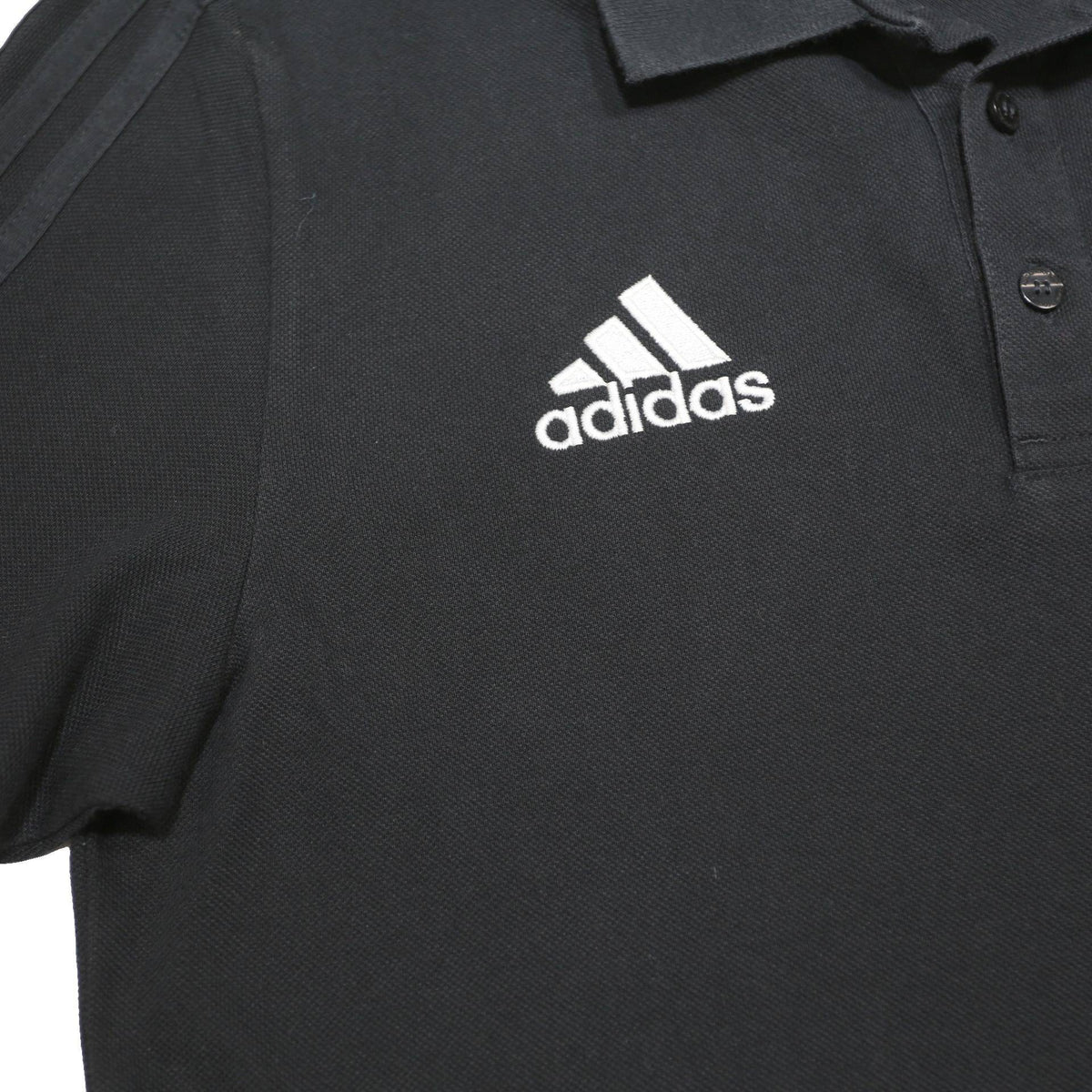 ADIDAS Mens Black Short Sleeve Plain M Polo Shirt Cotton Blend Sportswear