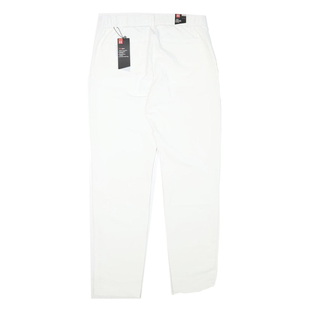 UNDER ARMOUR Womens Polyester Blend White Slim Slim Trousers W29 L30