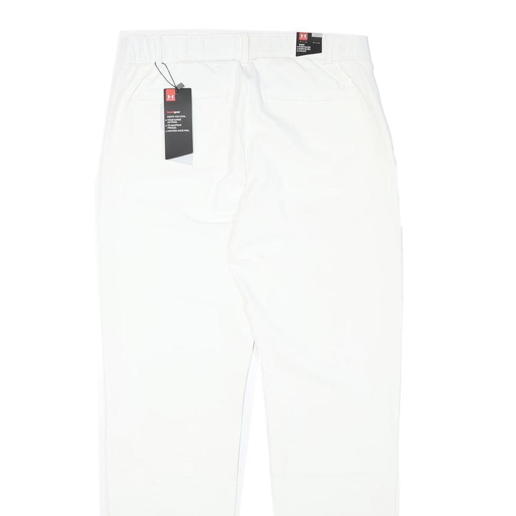 UNDER ARMOUR Womens Polyester Blend White Slim Slim Trousers W29 L30