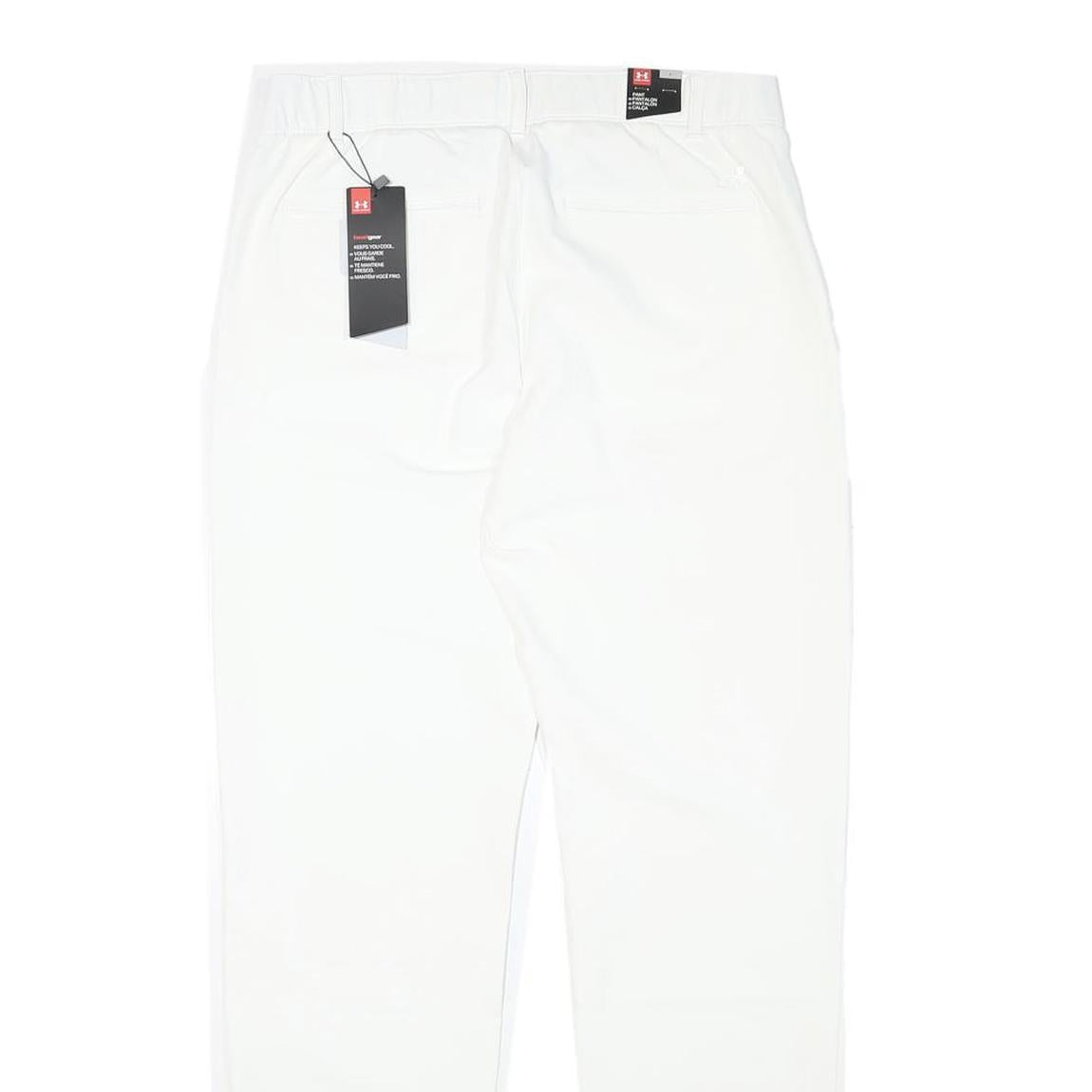 UNDER ARMOUR Womens Polyester Blend White Slim Slim Trousers W29 L30