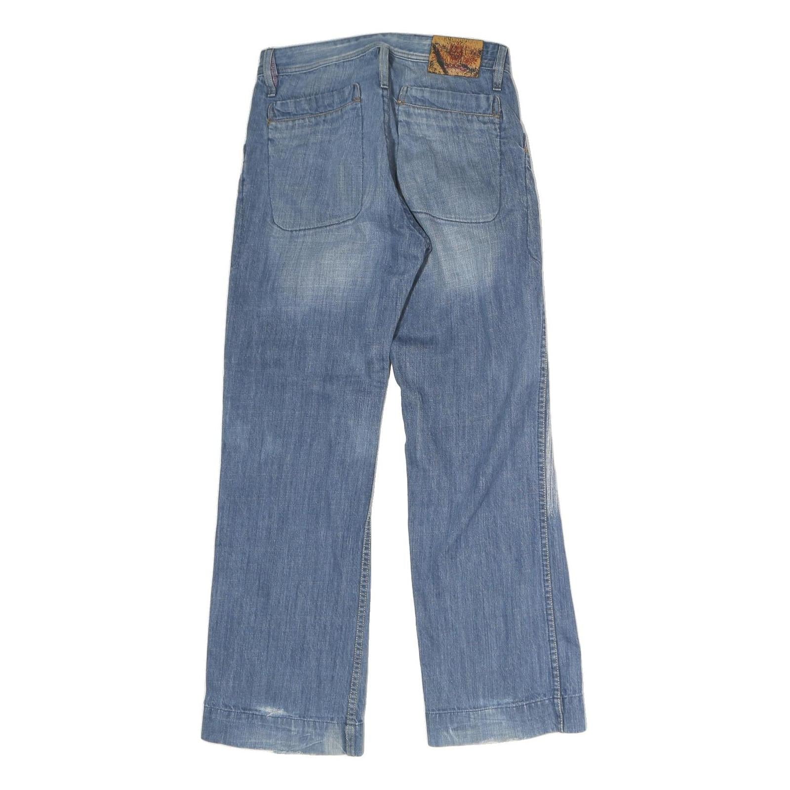 JEANS Womens Blue Regular Straight Denim Medium W28 L28 Faded Casual Wear