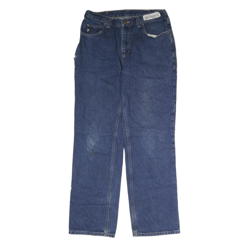 CARHARTT Mens Blue Regular Denim Jeans W32 L32 Cotton Blend Zip Pockets