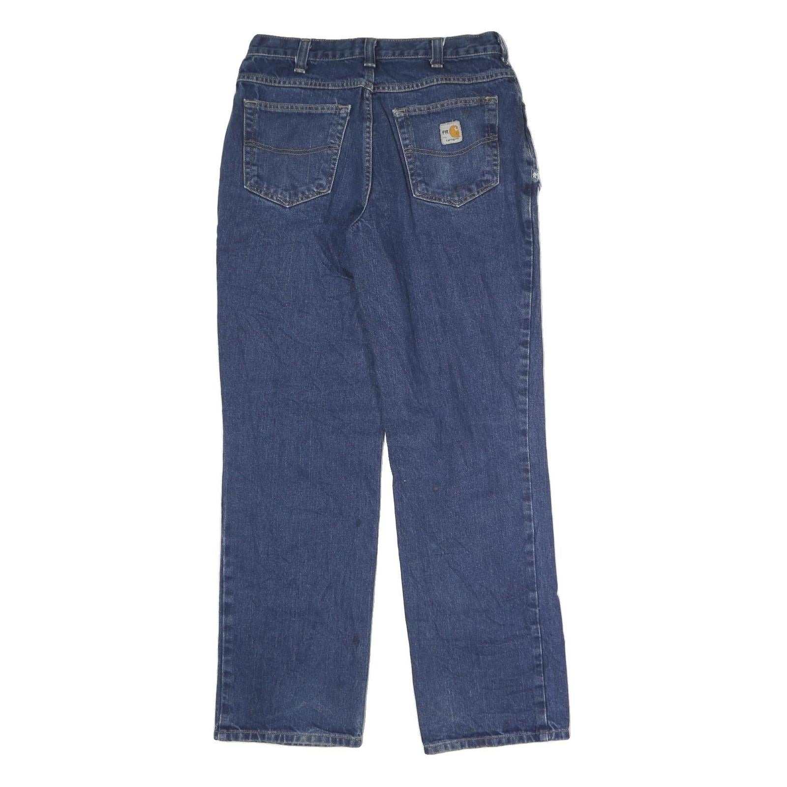 CARHARTT Mens Blue Regular Denim Jeans W32 L32 Cotton Blend Zip Pockets