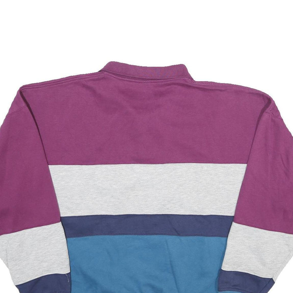 PENGUIN SPORT Womens Purple & Grey & Blue Collar 2XL Cotton Blend Sweatshirt