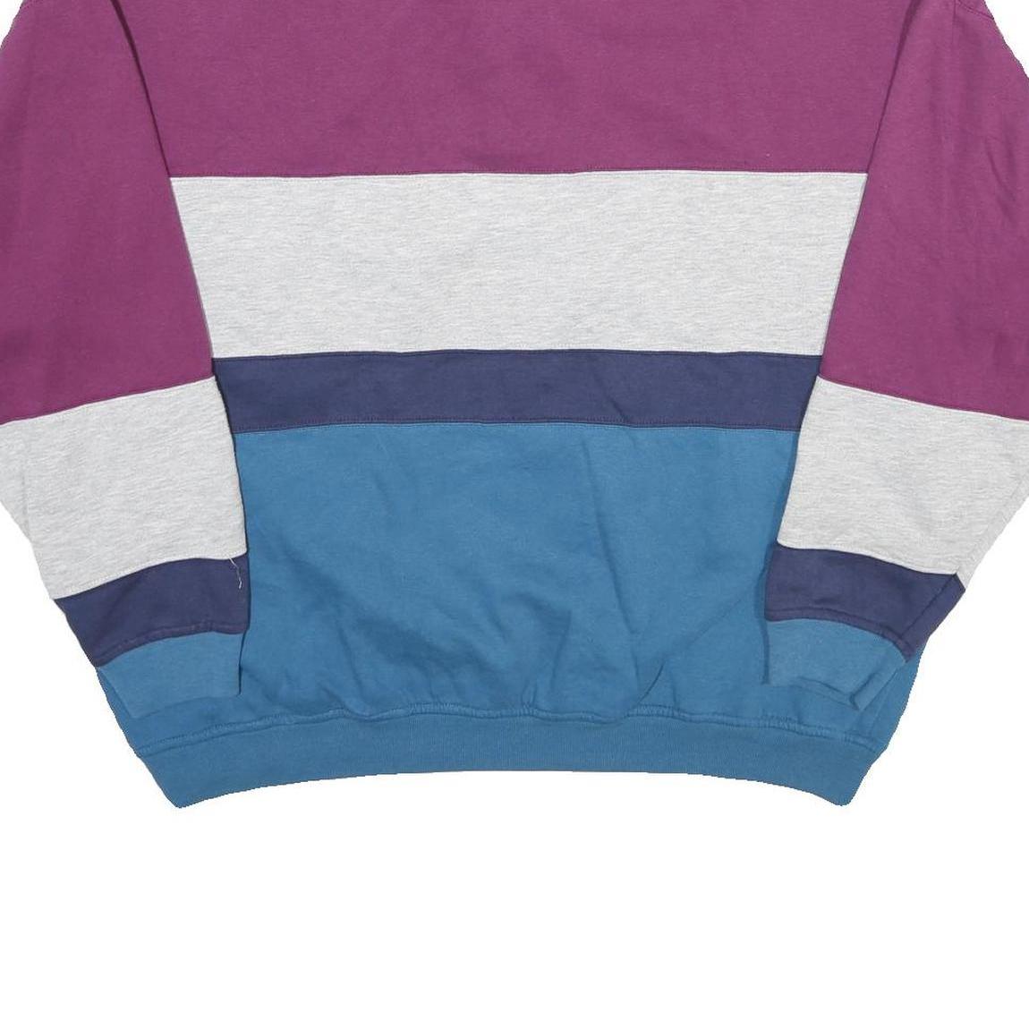 PENGUIN SPORT Womens Purple & Grey & Blue Collar 2XL Cotton Blend Sweatshirt