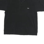 LEE Mens Black Cotton Short Sleeve Polo Shirt M Classic Comfort Casual