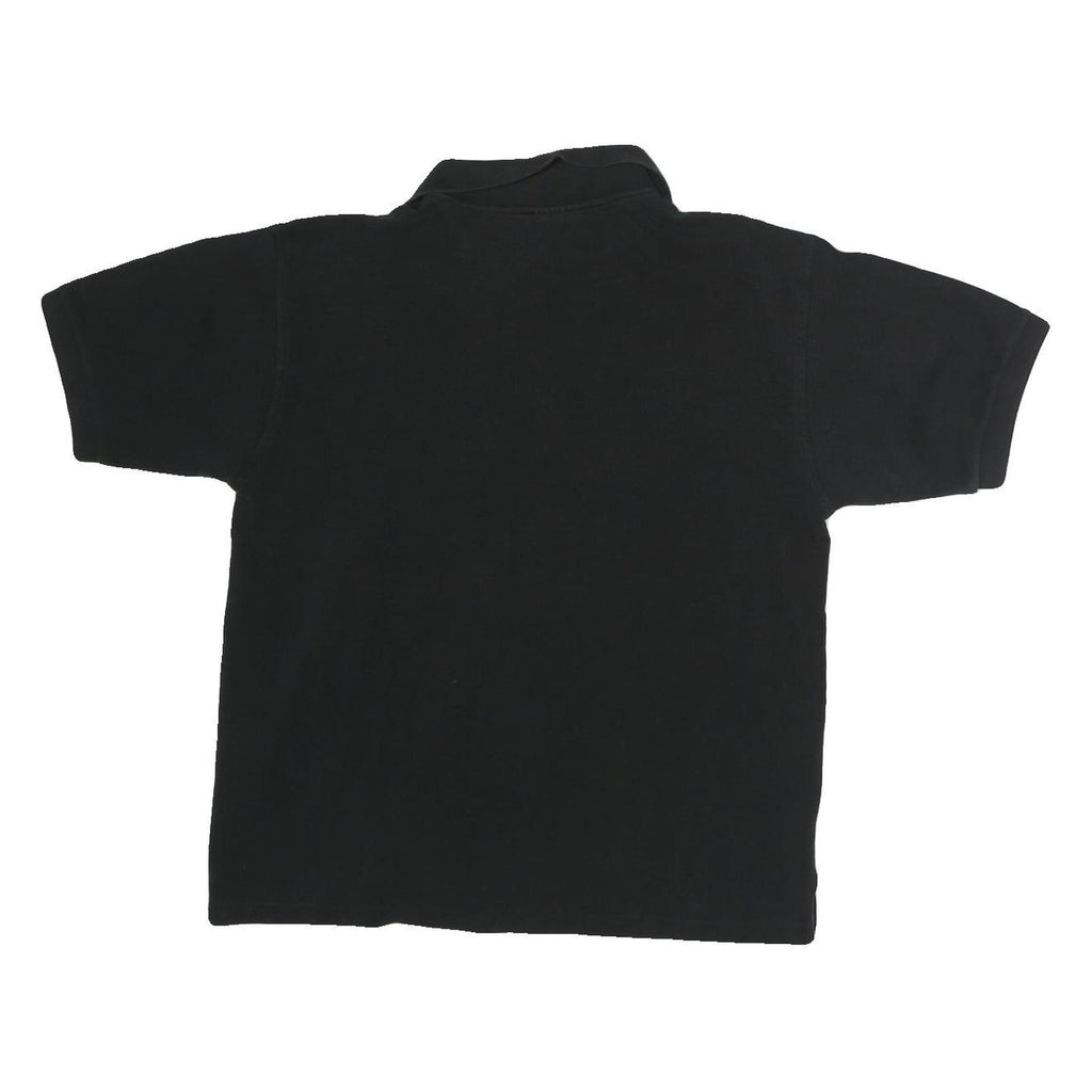 LEE Mens Black Cotton Short Sleeve Polo Shirt M Classic Comfort Casual